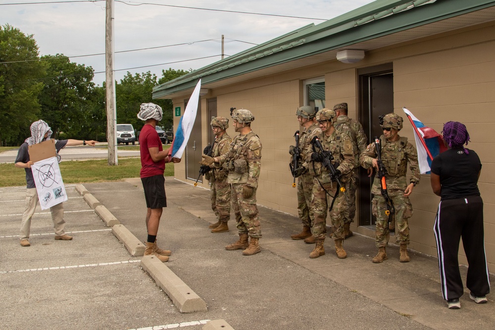 1-290th BSB simulates a protest during CRX 26-02