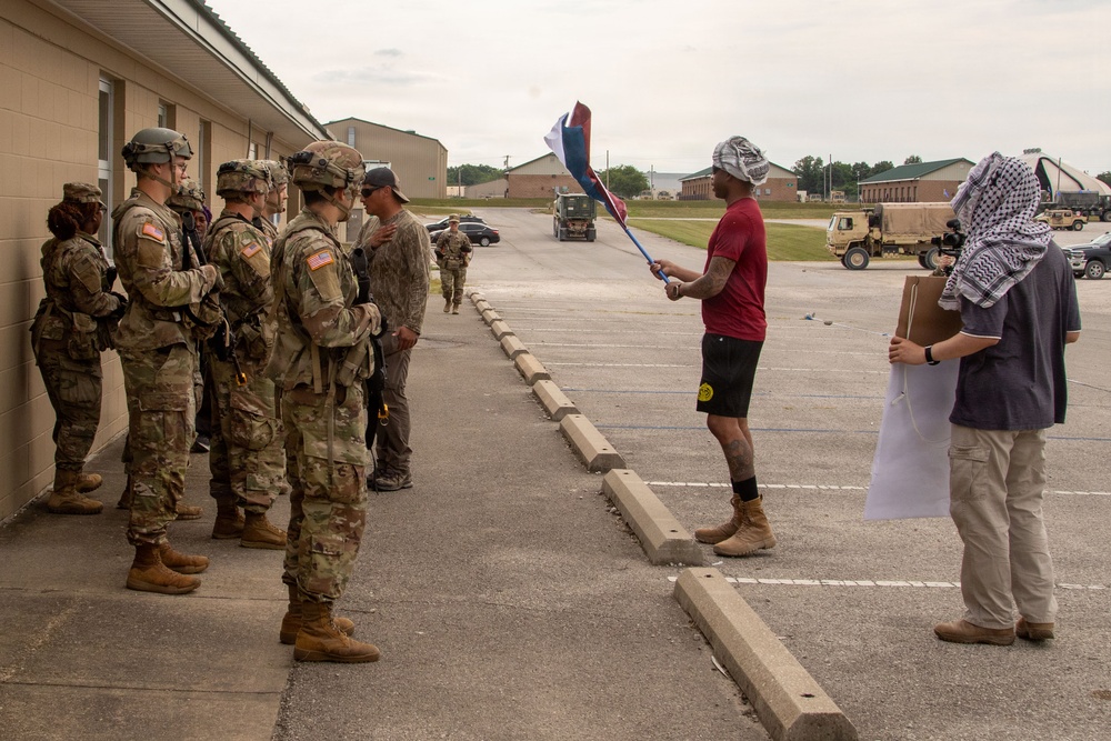 1-290th BSB simulates a protest during CRX 26-02