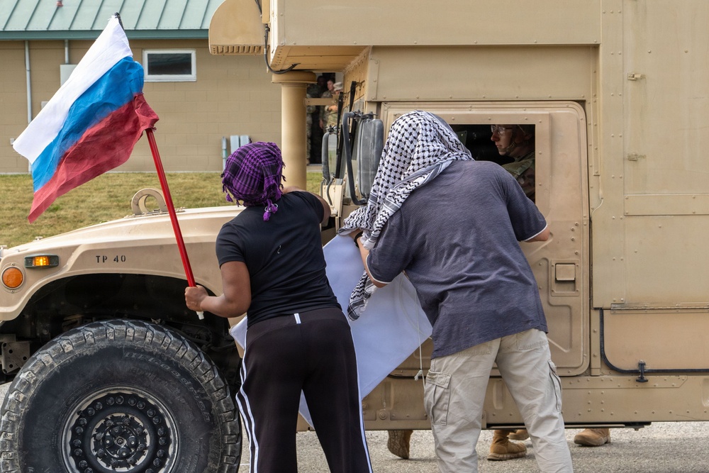 1-290th BSB simulates a protest during CRX 26-02