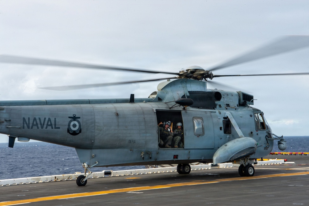 Peruvian Navy departs USS Essex during RIMPAC 2026