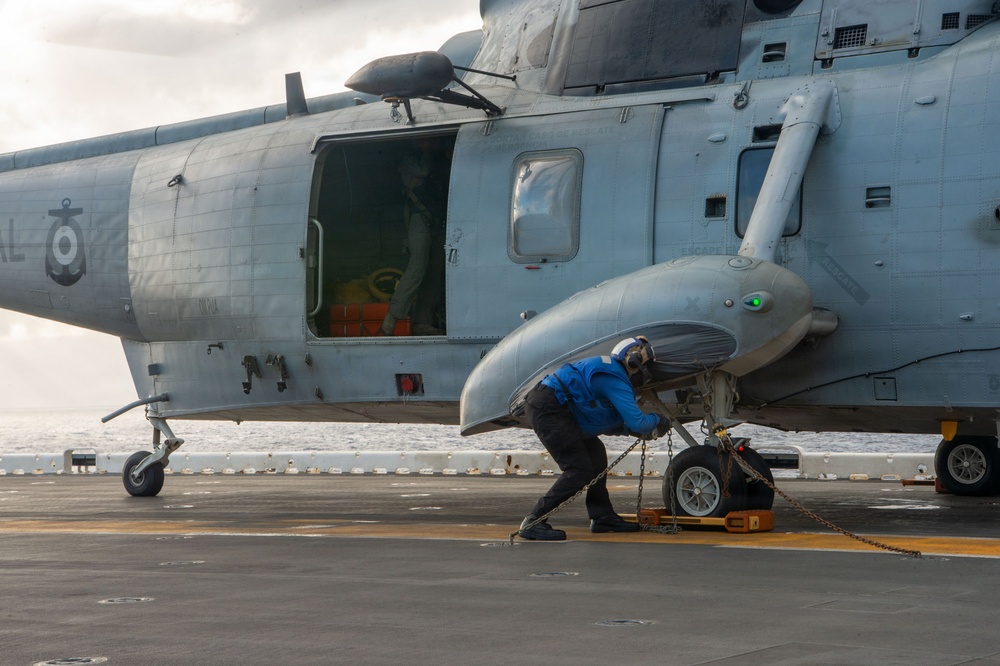 Peruvian Navy visitors depart Essex during RIMPAC 2026