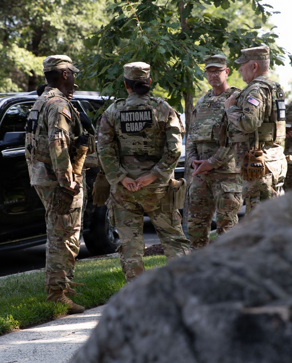 U.S. Army Chief Warrant Officer 5 Aaron Anderson and Chief Warrant Officer 5 Robert Gibson Check-in with Florida Guardsmen