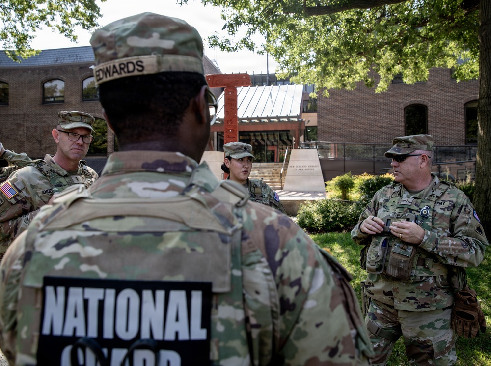U.S. Army Chief Warrant Officer 5 Aaron Anderson and Chief Warrant Officer 5 Robert Gibson Check-in with Florida Guardsmen