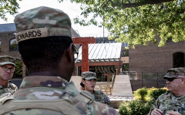 U.S. Army Chief Warrant Officer 5 Aaron Anderson and Chief Warrant Officer 5 Robert Gibson Check-in with Florida Guardsmen