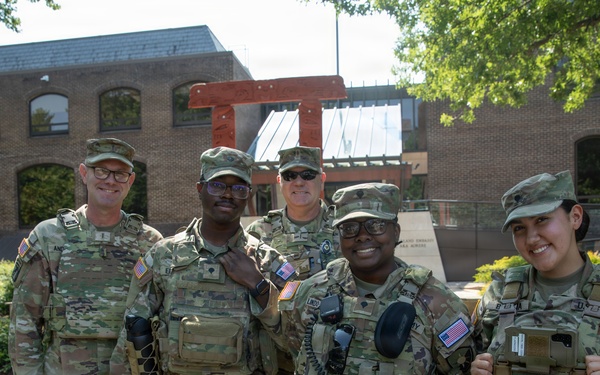 U.S. Army Chief Warrant Officer 5 Aaron Anderson and Chief Warrant Officer 5 Robert Gibson Check-in with Florida Guardsmen