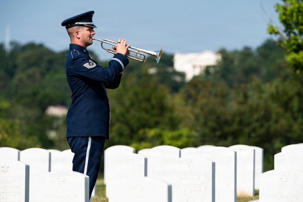Full Military Funeral Honors with Escort are Conducted for U.S. Air Force Col. Robert Stirm in Section 57