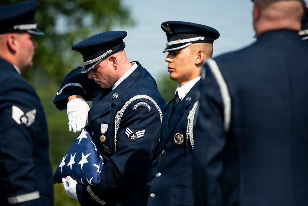 Full Military Funeral Honors with Escort are Conducted for U.S. Air Force Col. Robert Stirm in Section 57