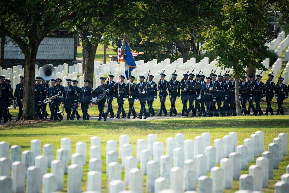 Full Military Funeral Honors with Escort are Conducted for U.S. Air Force Col. Robert Stirm in Section 57