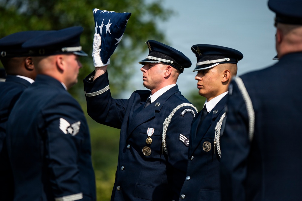 Full Military Funeral Honors with Escort are Conducted for U.S. Air Force Col. Robert Stirm in Section 57
