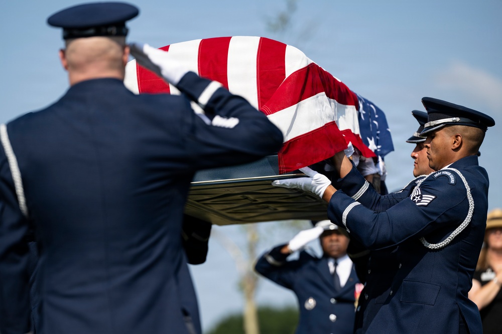 Full Military Funeral Honors with Escort are Conducted for U.S. Air Force Col. Robert Stirm in Section 57