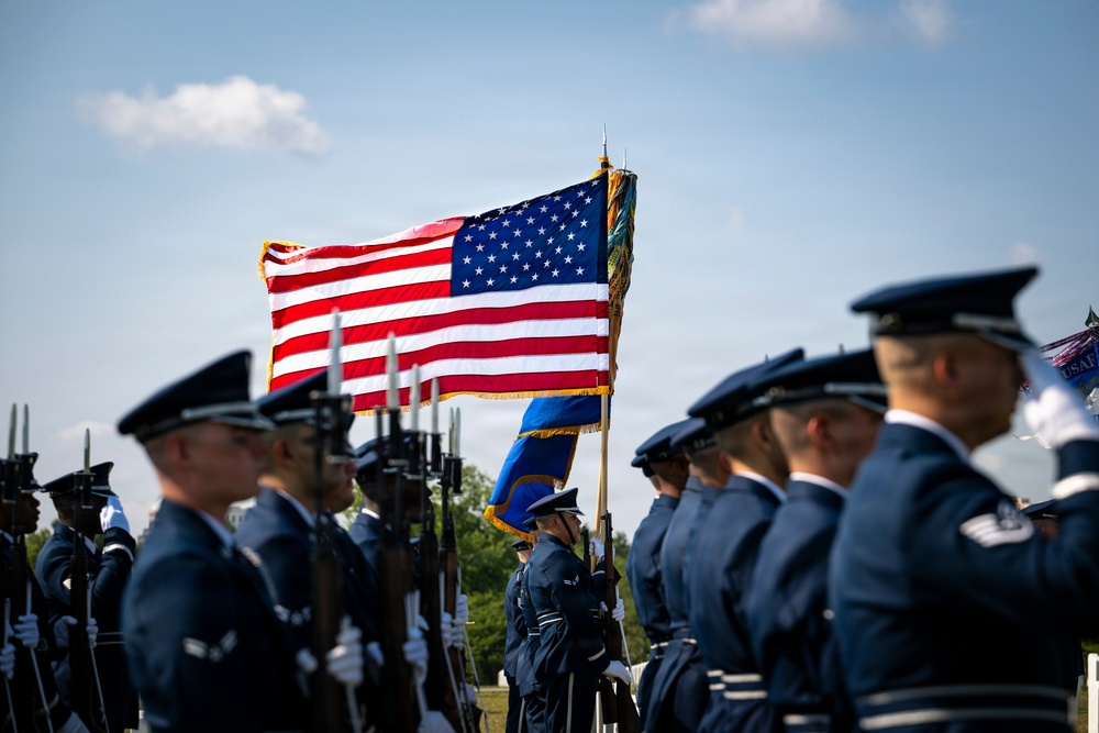 Full Military Funeral Honors with Escort are Conducted for U.S. Air Force Col. Robert Stirm in Section 57
