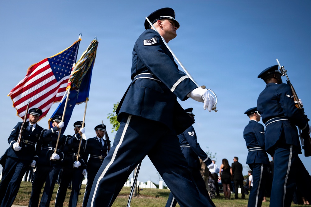 Full Military Funeral Honors with Escort are Conducted for U.S. Air Force Col. Robert Stirm in Section 57