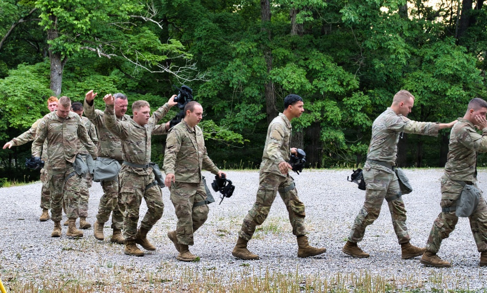 Bravo Battery, 1-623rd Field Artillery Conducts CS Gas Training at Fort Knox