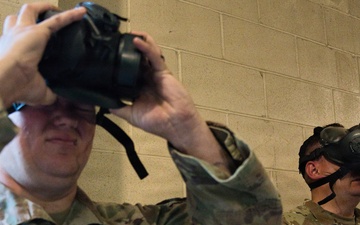 Bravo Battery, 1-623rd Field Artillery Conducts CS gas training at Fort Knox