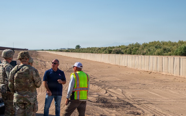 36th Engineer Battalion Leadership observe HESCO barriers