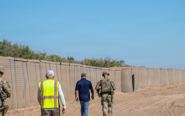 36th Engineer Battalion Leadership observe HESCO barriers