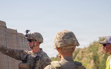 36th Engineer Battalion Leadership observe HESCO barriers