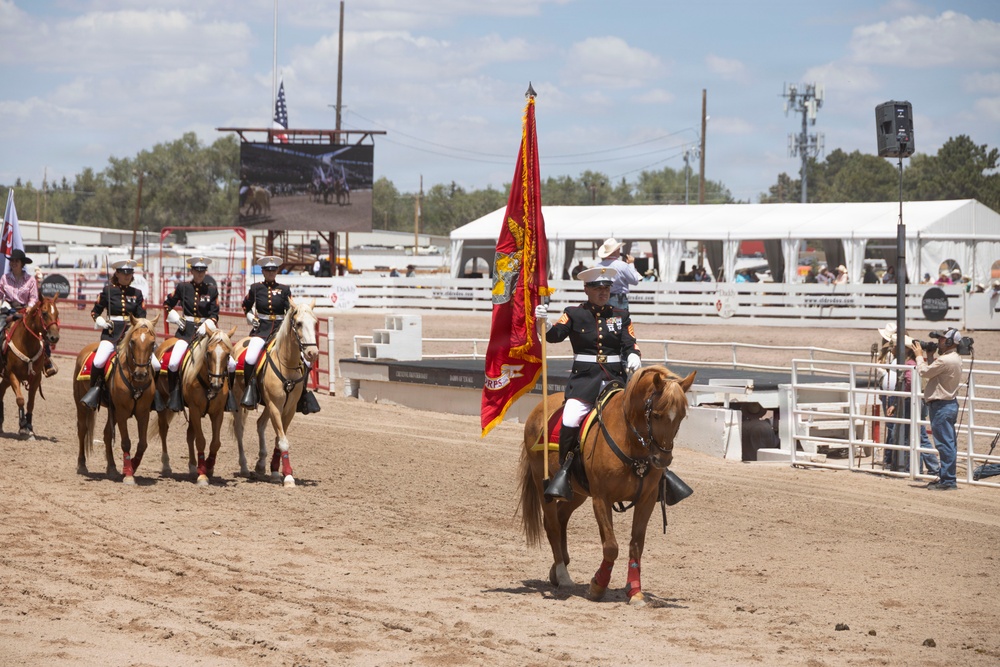 Marine Corps Mounted Color Guard participates in Cheyenne Frontier Days 2026