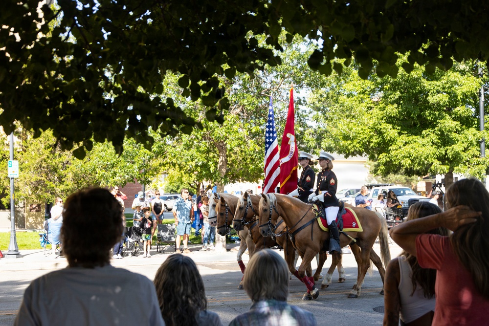 Marine Corps Mounted Color Guard participates in Cheyenne Frontier Days 2026