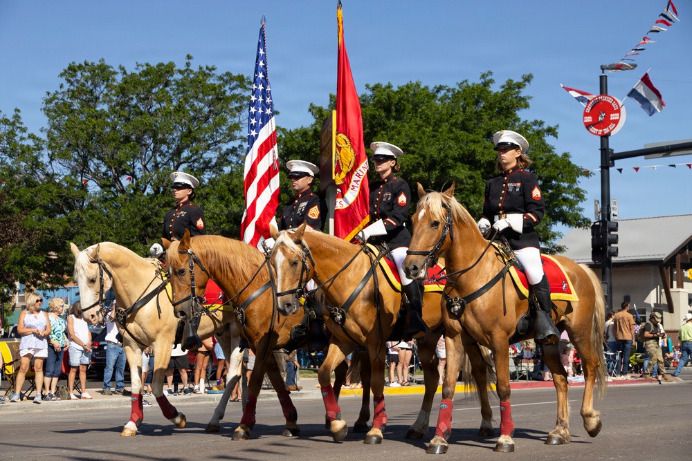 Marine Corps Mounted Color Guard participates in Cheyenne Frontier Days 2026