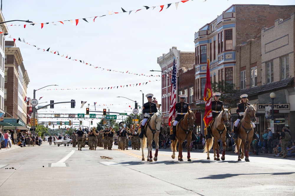 Marine Corps Mounted Color Guard participates in Cheyenne Frontier Days 2026
