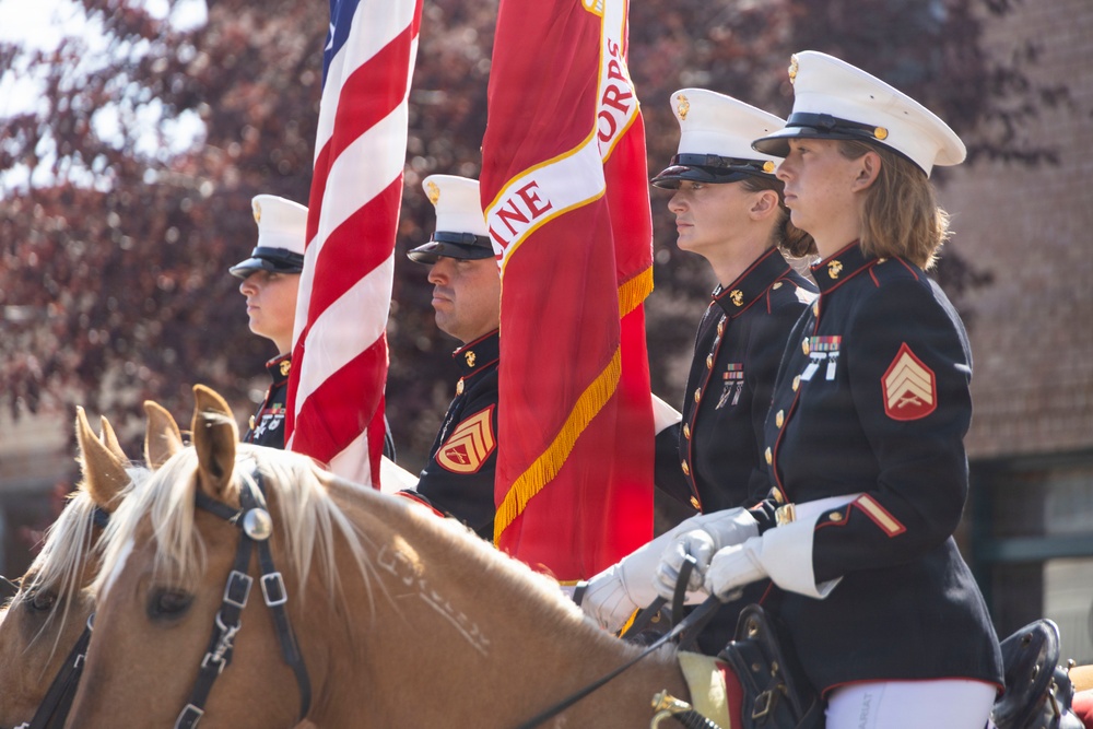 Marine Corps Mounted Color Guard participates in Cheyenne Frontier Days 2026