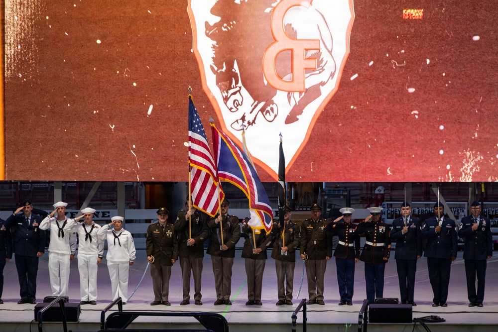 Marine Corps Mounted Color Guard participates in Cheyenne Frontier Days 2026