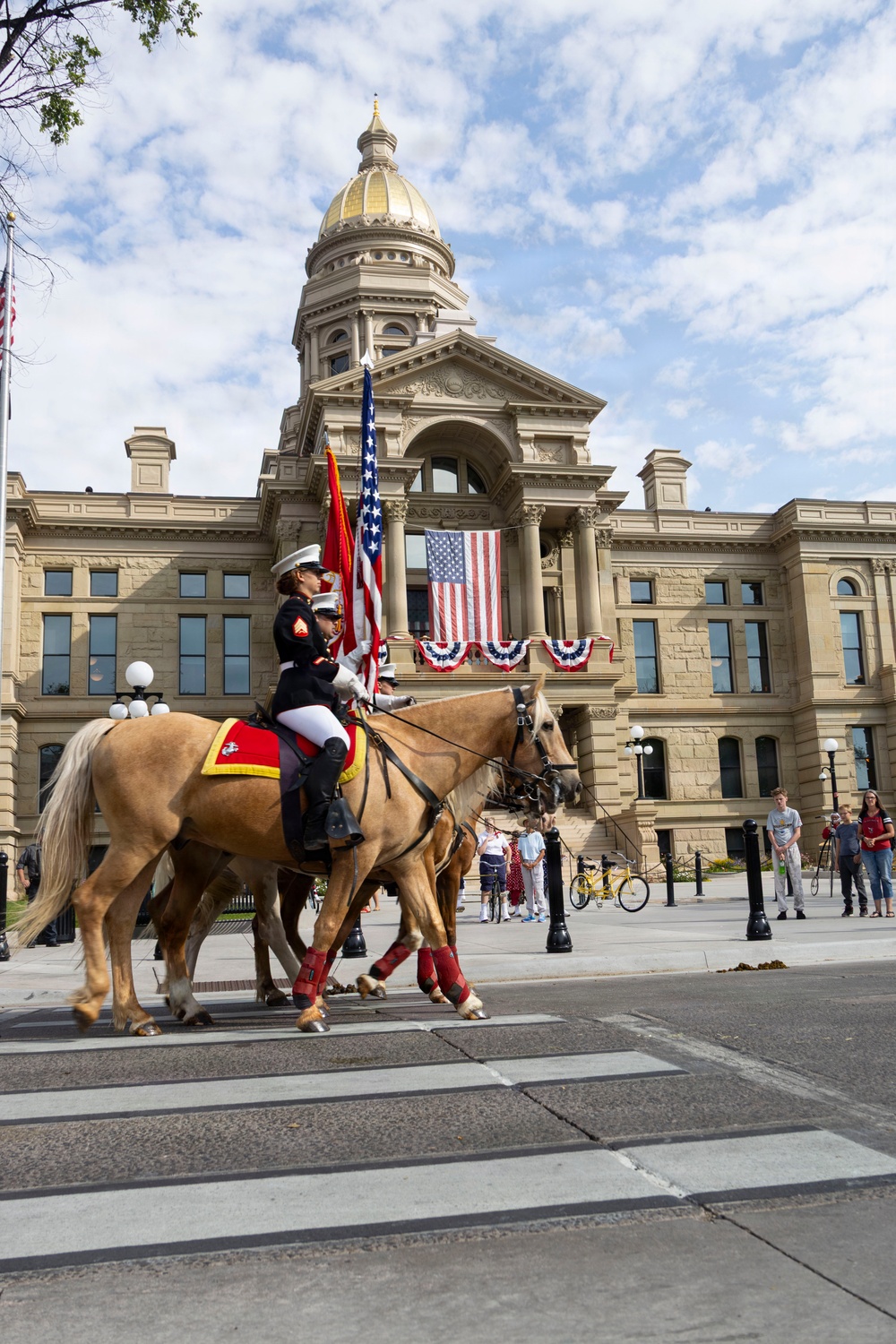 Marine Corps Mounted Color Guard participates in Cheyenne Frontier Days 2026
