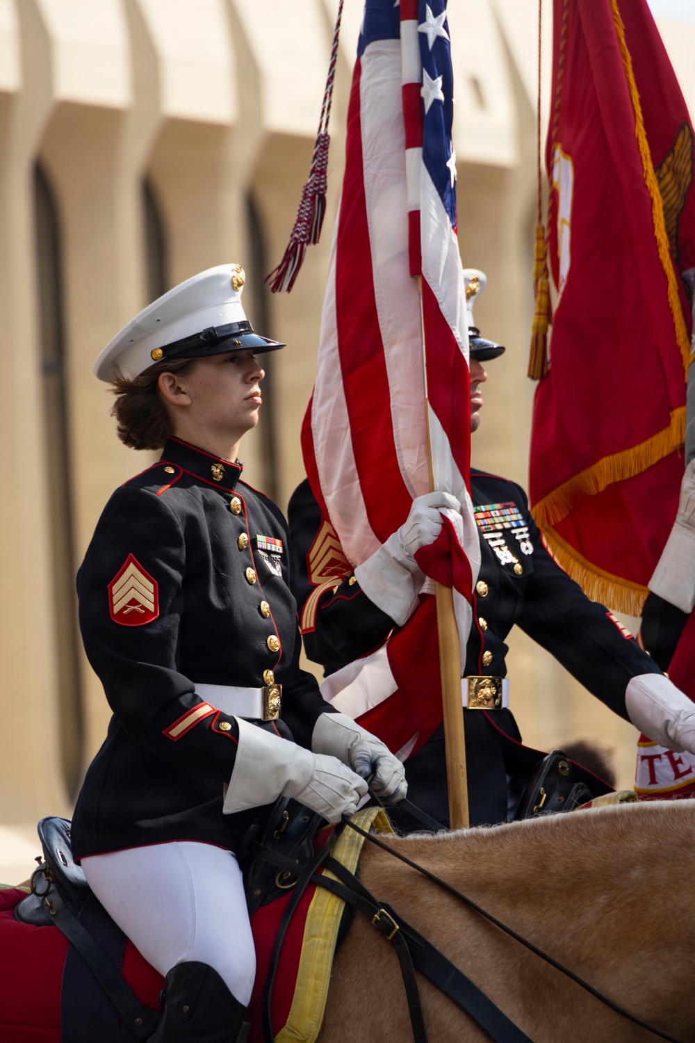 Marine Corps Mounted Color Guard participates in Cheyenne Frontier Days 2026