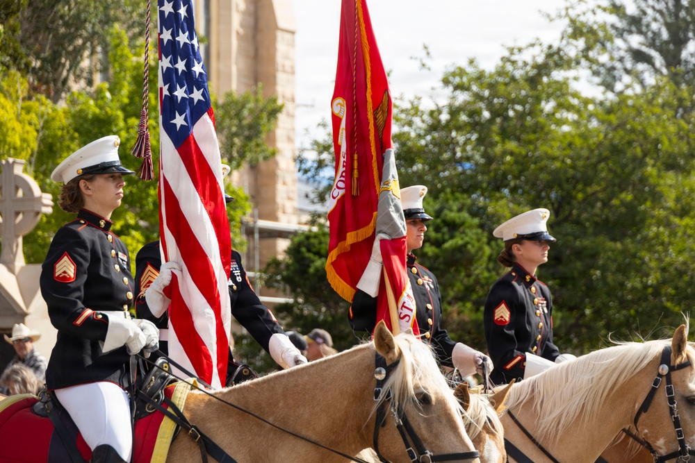 Marine Corps Mounted Color Guard participates in Cheyenne Frontier Days 2026
