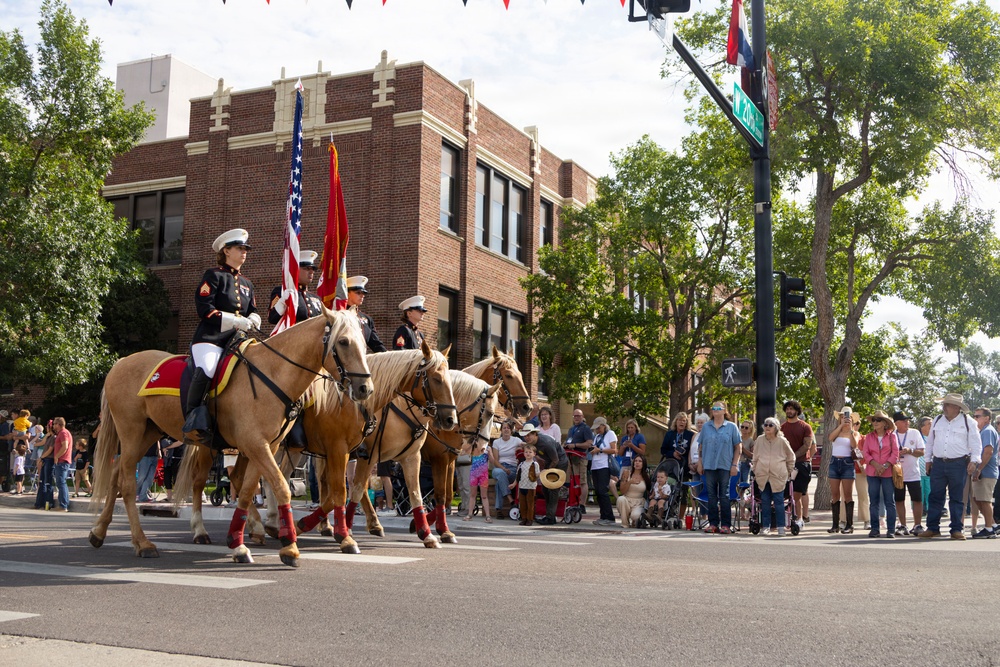 Marine Corps Mounted Color Guard participates in Cheyenne Frontier Days 2026