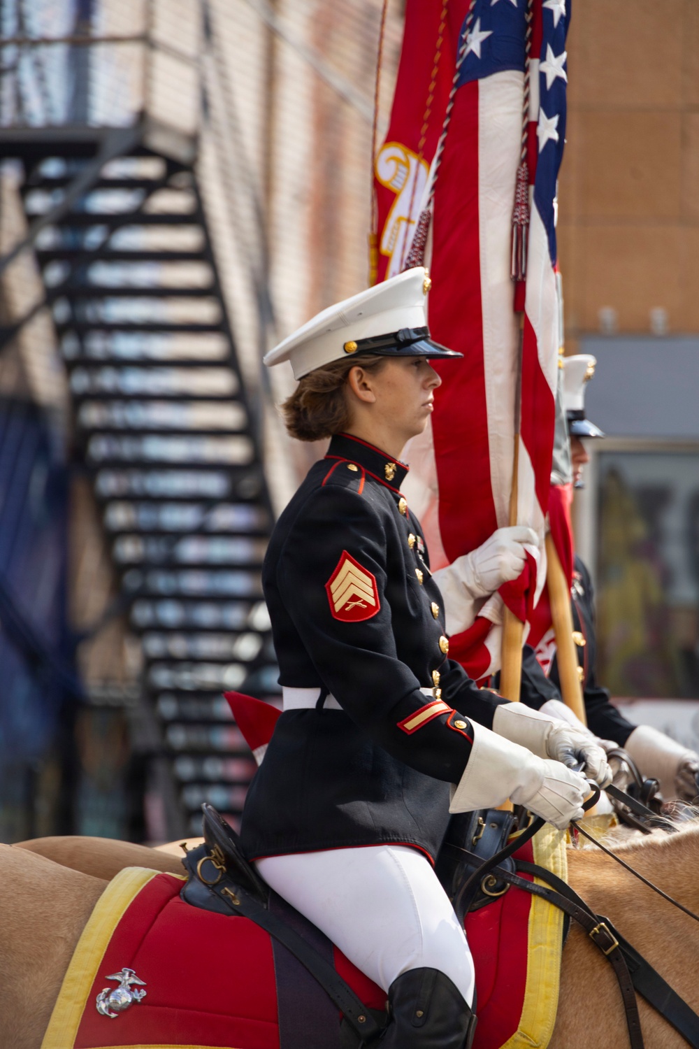Marine Corps Mounted Color Guard participates in Cheyenne Frontier Days 2026