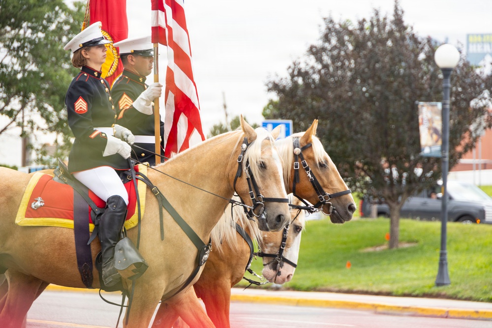 Marine Corps Mounted Color Guard participates in Cheyenne Frontier Days 2026