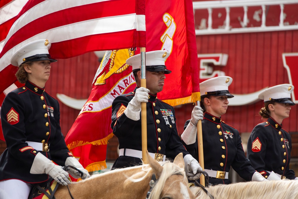 Marine Corps Mounted Color Guard participates in Cheyenne Frontier Days 2026