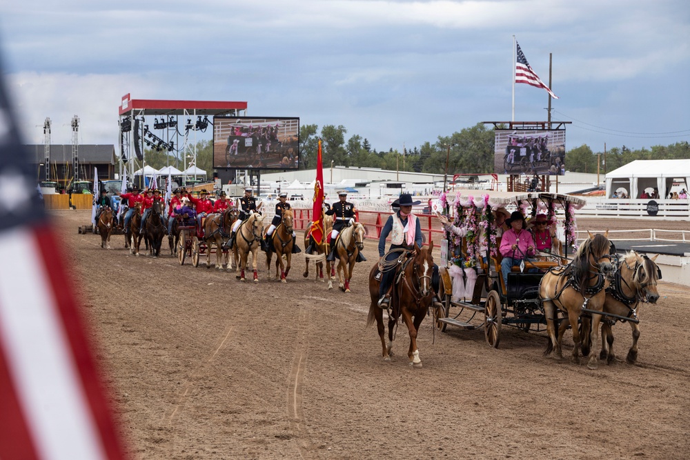 Marine Corps Mounted Color Guard participates in Cheyenne Frontier Days 2026