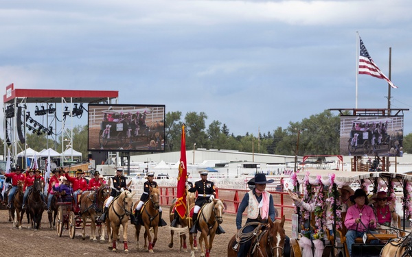 Marine Corps Mounted Color Guard participates in Cheyenne Frontier Days 2026