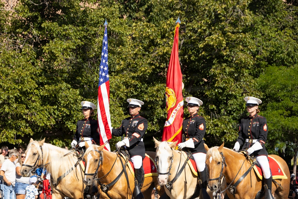 Marine Corps Mounted Color Guard participates in Cheyenne Frontier Days 2026