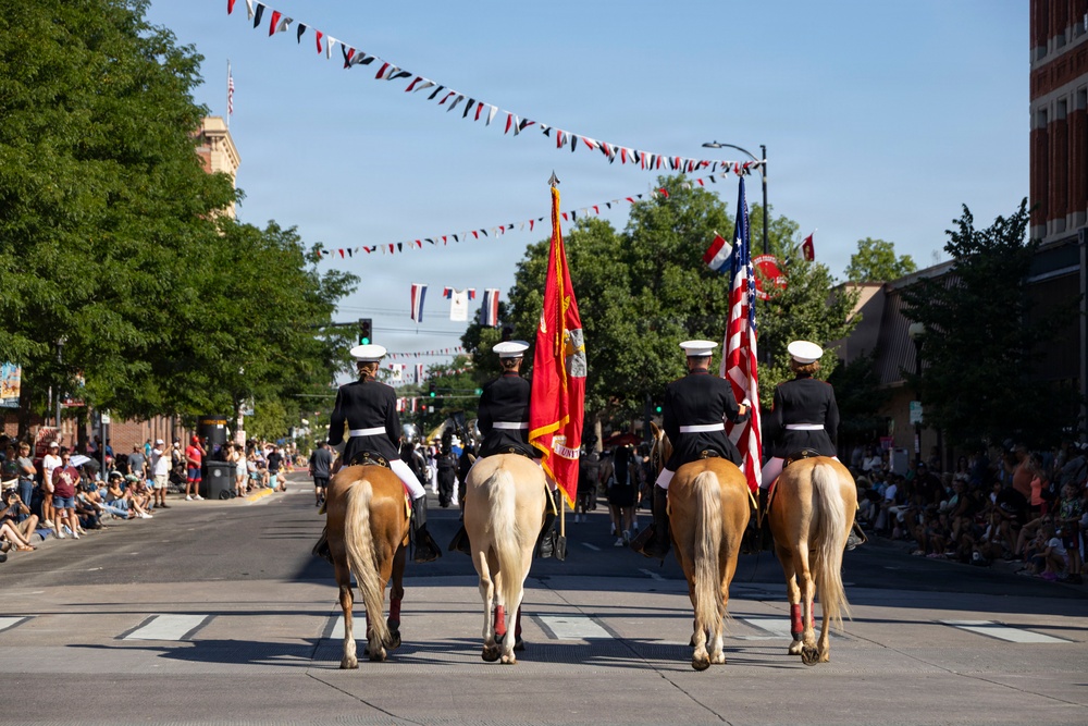 Marine Corps Mounted Color Guard participates in Cheyenne Frontier Days 2026