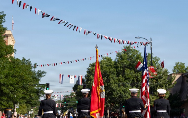 Marine Corps Mounted Color Guard participates in Cheyenne Frontier Days 2026
