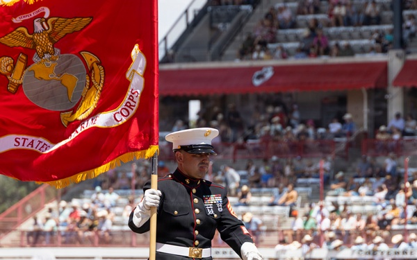 Marine Corps Mounted Color Guard participates in Cheyenne Frontier Days 2026
