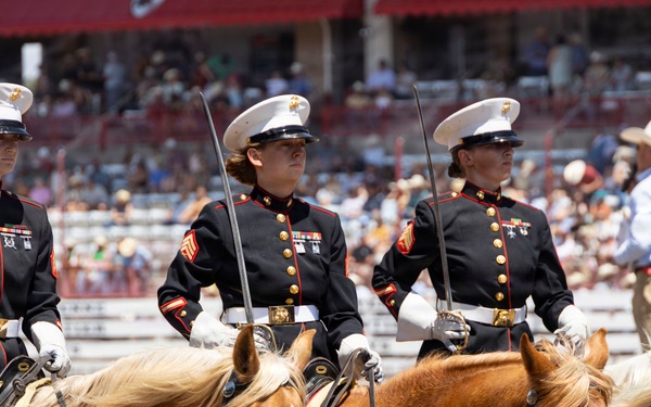 Marine Corps Mounted Color Guard participates in Cheyenne Frontier Days 2026