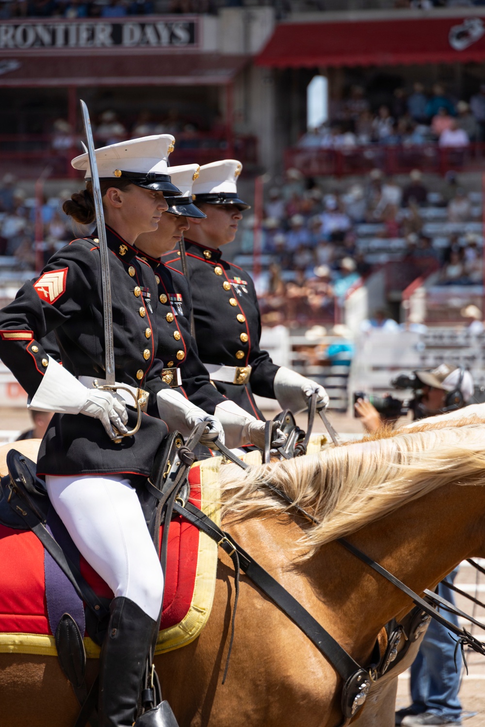 Marine Corps Mounted Color Guard participates in Cheyenne Frontier Days 2026
