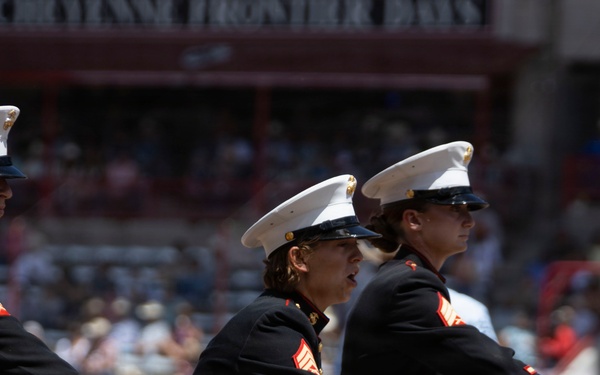 Marine Corps Mounted Color Guard participates in Cheyenne Frontier Days 2026