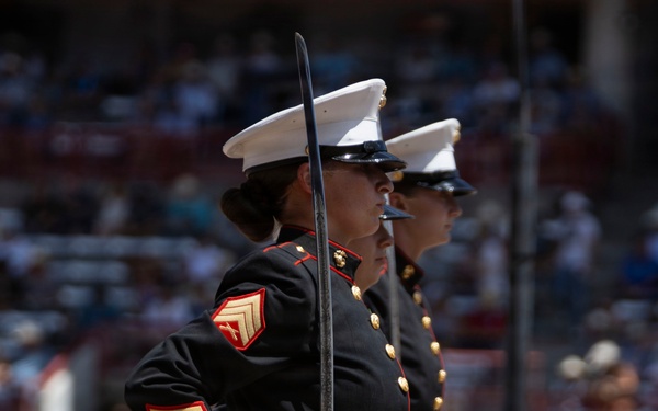 Marine Corps Mounted Color Guard participates in Cheyenne Frontier Days 2026