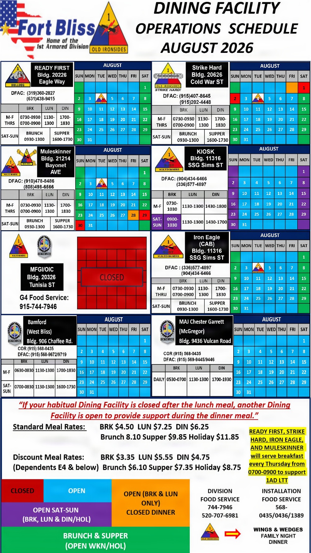 1AD feeding platform calendar