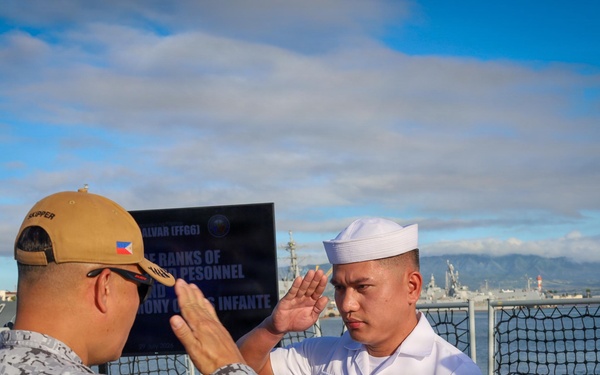 Philippine Navy sailors receive new ranks during RIMPAC 2026