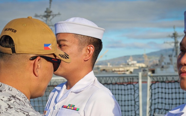 Philippine Navy sailors receive new ranks during RIMPAC 2026