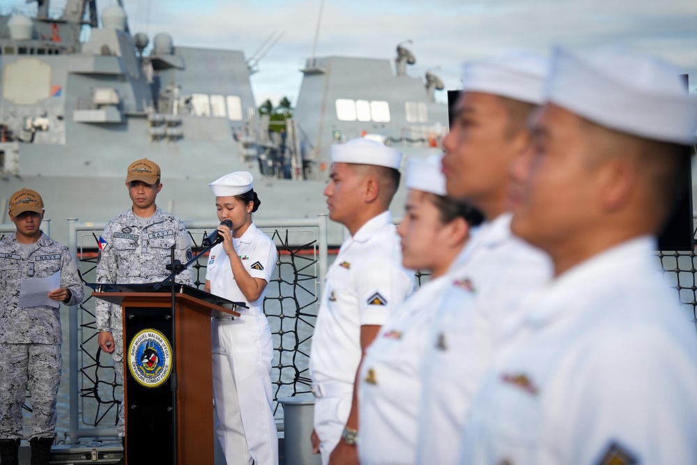 Philippine Navy sailors receive new ranks during RIMPAC 2026