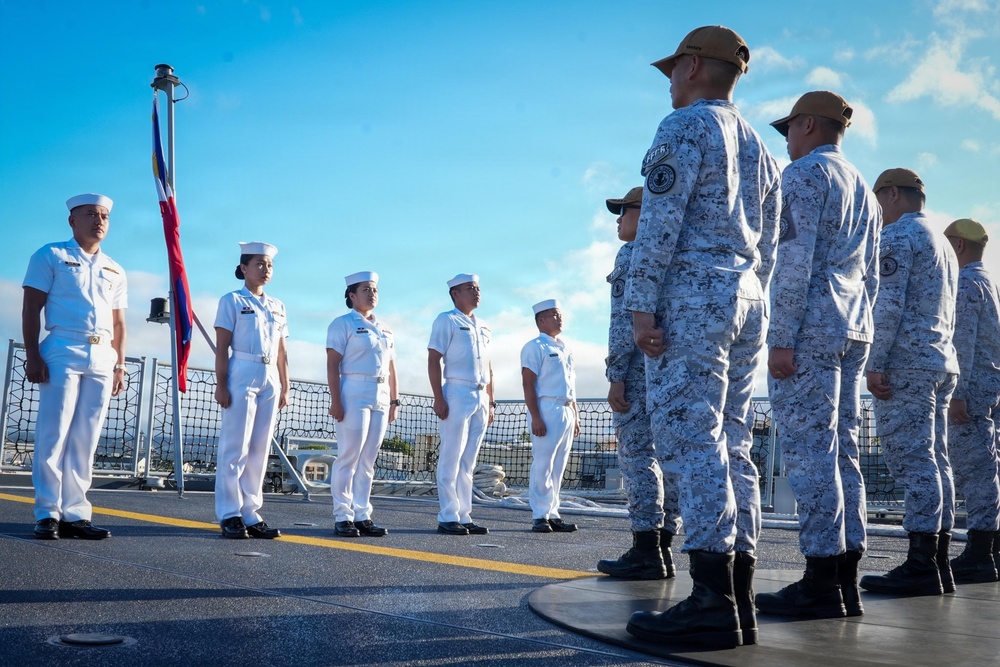 Philippine Navy sailors receive new ranks during RIMPAC 2026
