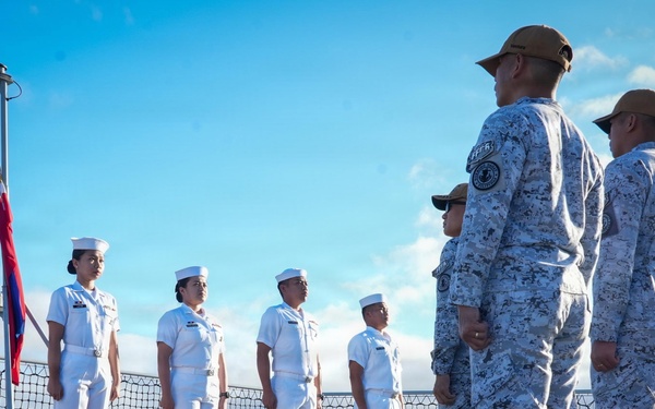 Philippine Navy sailors receive new ranks during RIMPAC 2026